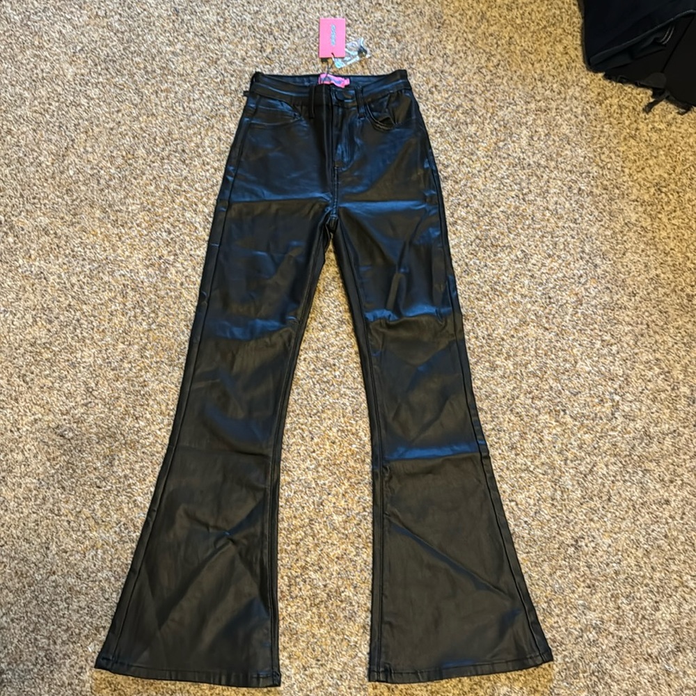 Edikted Flare Leather Pants